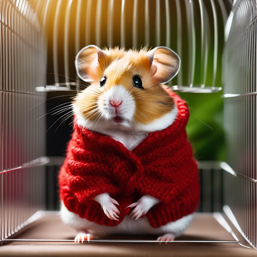 Hamster Enjoying in Cage
